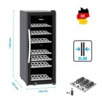 Ψυγείο Βιτρίνα κρασιών 2 θερμοκρασιών στενή (Slim) συντήρηση μάυρο 39.6X58X103 εκ 700130