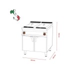 Φριτέζα ηλεκτρική επιδαπέδια διπλή 18+18 lt F2/18-98ET