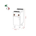 Φριτέζα ηλεκτρική επιδαπέδια διπλή 8+8 lt F2/8-94ET