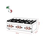 Εστία αερίου εξαπλή PCT-610G