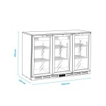 Ψυγείο βιτρίνα συντήρηση επιτραπέζιο με 3 πόρτες 135x53x89.6 εκ S 298 XH