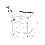 Κουζίνα αερίου επιδαπέδια με ενιαία πλάκα Hot-Top TP-98G