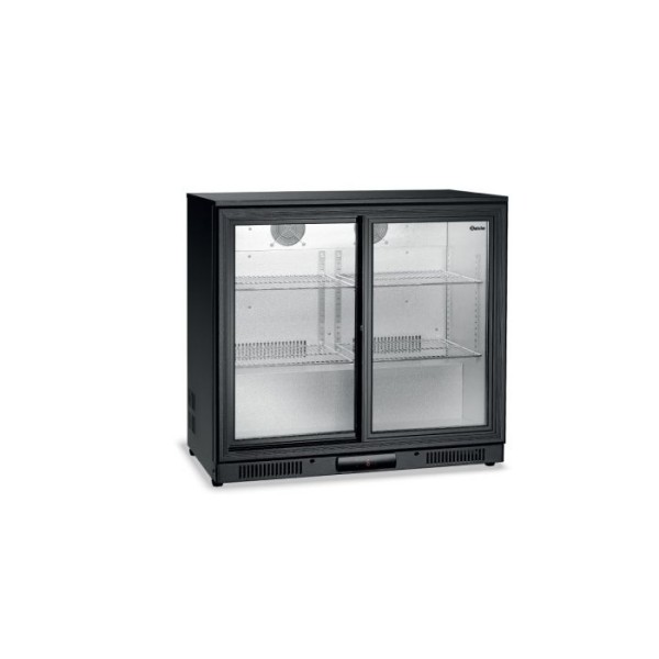 Ψυγείο βιτρίνα συντήρηση επιδαπέδιο μαύρο back bar με συρόμενες πόρτες 90X53X85 εκ 700122