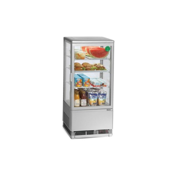 Ψυγείο βιτρίνα συντήρηση επιτραπέζιο 700778G ασημί 4 όψεων 43,5x38,5x96 εκ