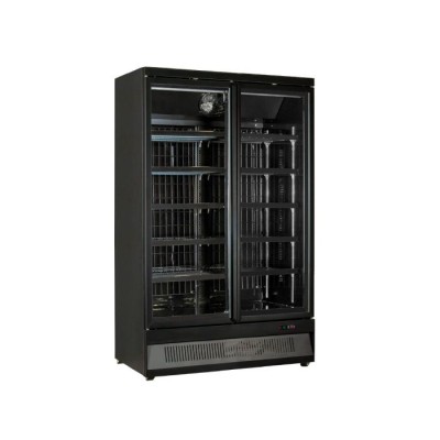 Βιτρίνα συντήρησης διπλή με ανοιγόμενες πόρτες MR 126 TN2 BLACK