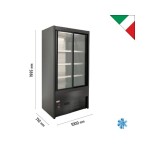 Self service συντήρησης με συρόμενες πόρτες CERVINO A200 VIEW 1000 BLACK