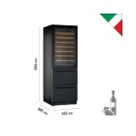 Βιτρίνα κρασιών με συρτάρια DW190 Black