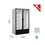 Βιτρίνα συντήρησης διπλή με ανοιγόμενες πόρτες FS1202H