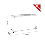 Καταψύκτης με ίσια συρόμενα κρύσταλλα 1550x630x892mm  IC501SC  ENERGY CLASS  D