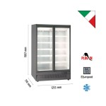 Βιτρίνα συντήρησης διπλή με ανοιγόμενες πόρτες MR 126 TN2 GREY