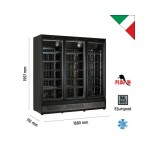 Βιτρίνα συντήρησης τριπλή με ανοιγόμενες πόρτες MR 188 TN3 BLACK