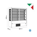 Self service με συρόμενες πόρτες και πανοραμικά πλαϊνά OLIMPO B200 SP VIEW 1800 BLACK