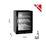 Ψυγείο βιτρίνα συντήρηση κρασιών frameless επιτραπέζιο μάυρο 59.5x57x82 εκ TFW200-F