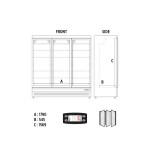 Βιτρίνα συντήρησης τριπλή με ανοιγόμενες πόρτες MR 188 TN3