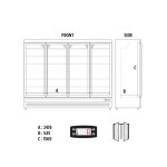 Βιτρίνα συντήρησης τετραπλή με ανοιγόμενες πόρτες MR 250 TN4 BLACK