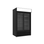 Ψυγείο αναψυκτικών με 2 συρόμενες πόρτες συντήρηση επιδαπέδιο 120x84x200 S1300 SC DD BLACK