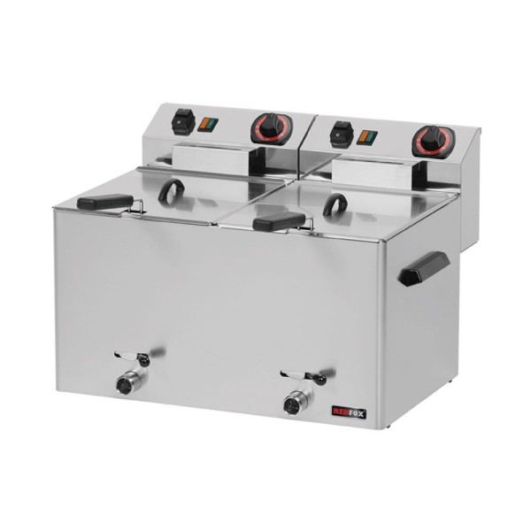 Φριτέζα ηλεκτρική διπλή 8+8 lt με βρυσάκια απορροής FE 77 V