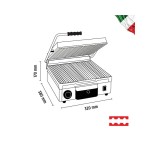 Τοστιέρα μονή ραβδωτή πάνω & κάτω 16000