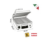 Τοστιέρα Large ραβδωτή πάνω & κάτω 16020