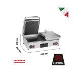 Τοστιέρα διπλή κεραμική ραβδωτή 17062