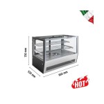 Βιτρίνα θερμαινόμενη επιτραπέζια 105lt DLH 70