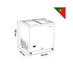 Καταψύκτης με ίσια συρόμενα κρύσταλλα 840x670x895mm ENERGY CLASS D