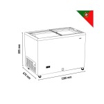 Καταψύκτης με ίσια συρόμενα κρύσταλλα 1280x670x895mm  ICE400 ENERGY CLASS  D