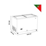 Καταψύκτης με ίσια συρόμενα κρύσταλλα 1500x670x895mm  ICE500  HO-27.50.051.0001 ENERGY CLASS D        