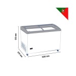 Καταψύκτης με κουρμπαριστά συρόμενα κρύσταλλα 1500x670x910mm  TCHC500 HO-27.50.025.0001 ENERGY CLASS F