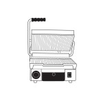 Τοστιέρα μονή ραβδωτή πάνω & κάτω 16000