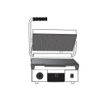 Τοστιέρα μεσαία ραβδωτή πάνω & λεία κάτω 16031