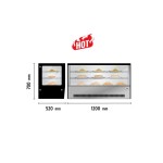 Βιτρίνα θερμαινόμενη επιτραπέζια πανοραμική 195lt GN1200HRT