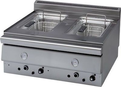 Φριτέζα αερίου διπλή επιτραπέζια 8+8 lt 80x70x34 εκ PN-FR 270